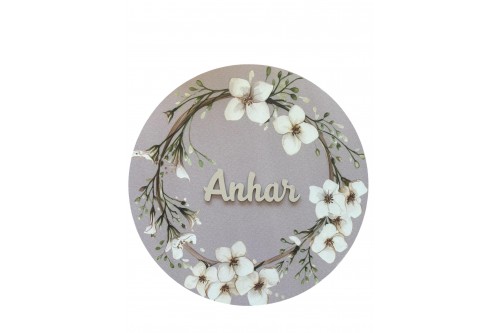 Ahşap İsimli Bebek Doğum & Oda Kapı Süsü